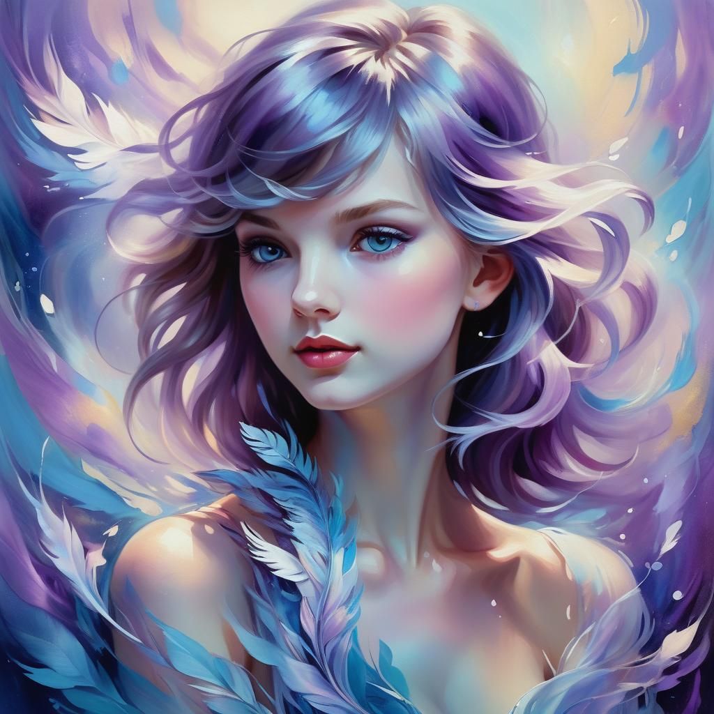 Taylor Swift Portrait in Ethereal Oil Painting Style