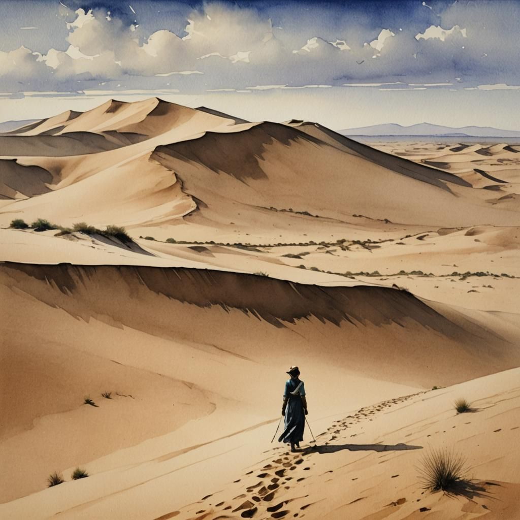 Along the sand dunes and into the desert...