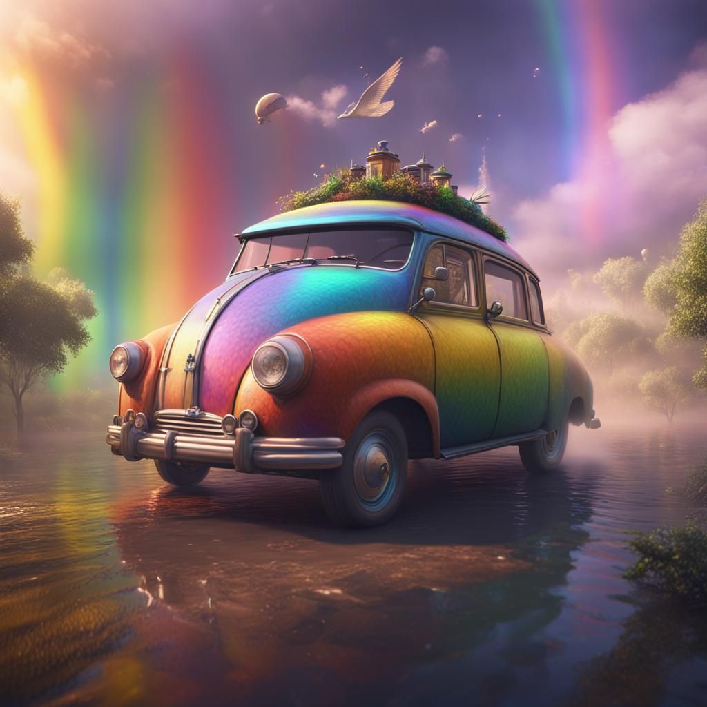 Car and the rainbow