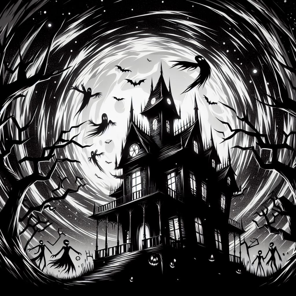 Spooky Haunted House - AI Generated Artwork - NightCafe Creator