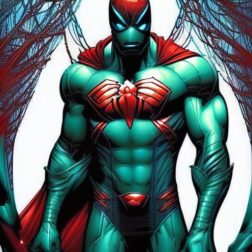 Spiderman x superman red blue