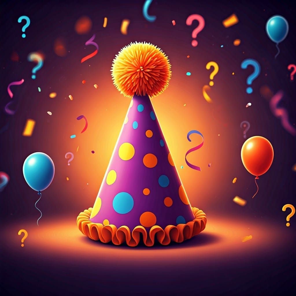 Vibrant Party Clown Hat in Whimsical Wonderland