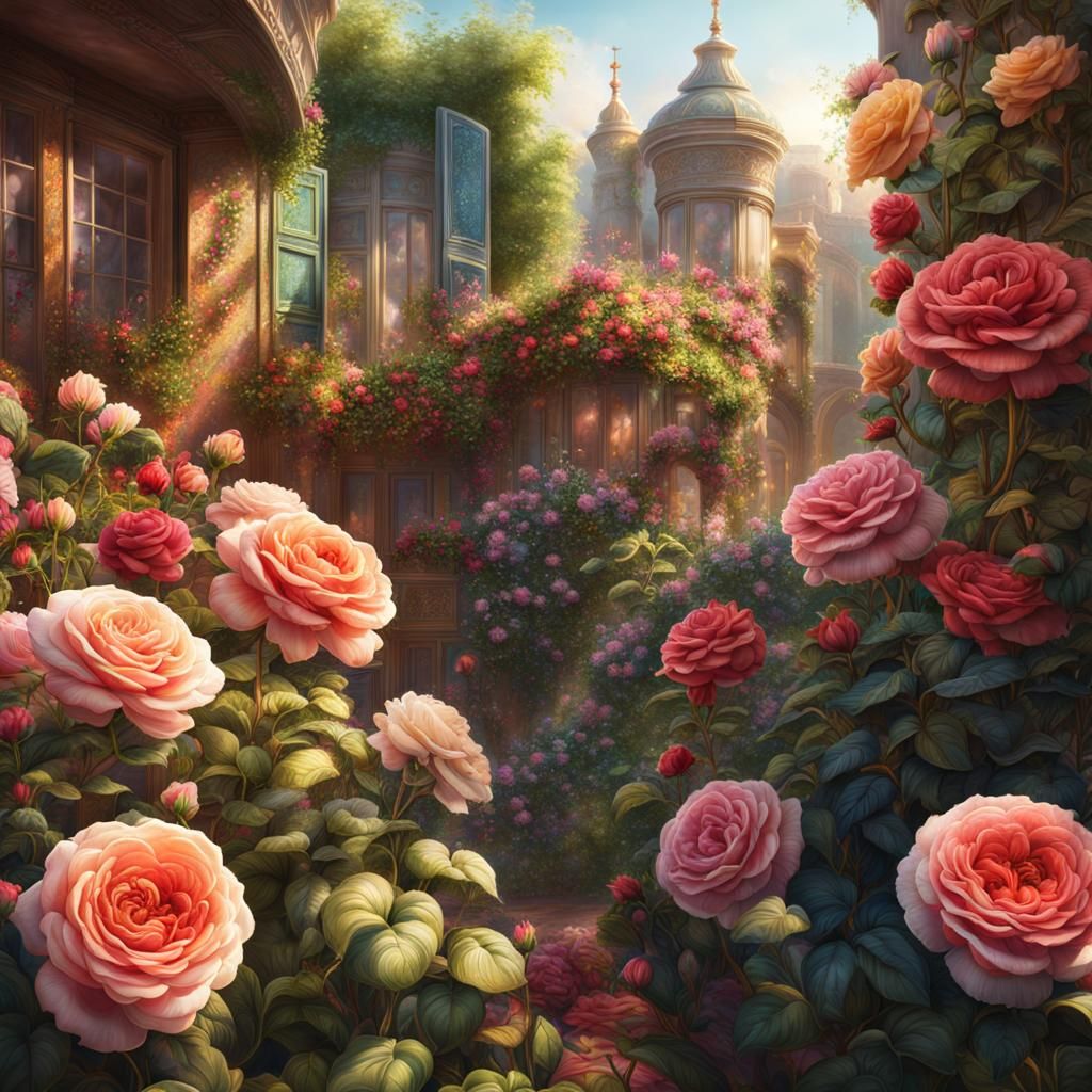 Lovely roses - AI Generated Artwork - NightCafe Creator