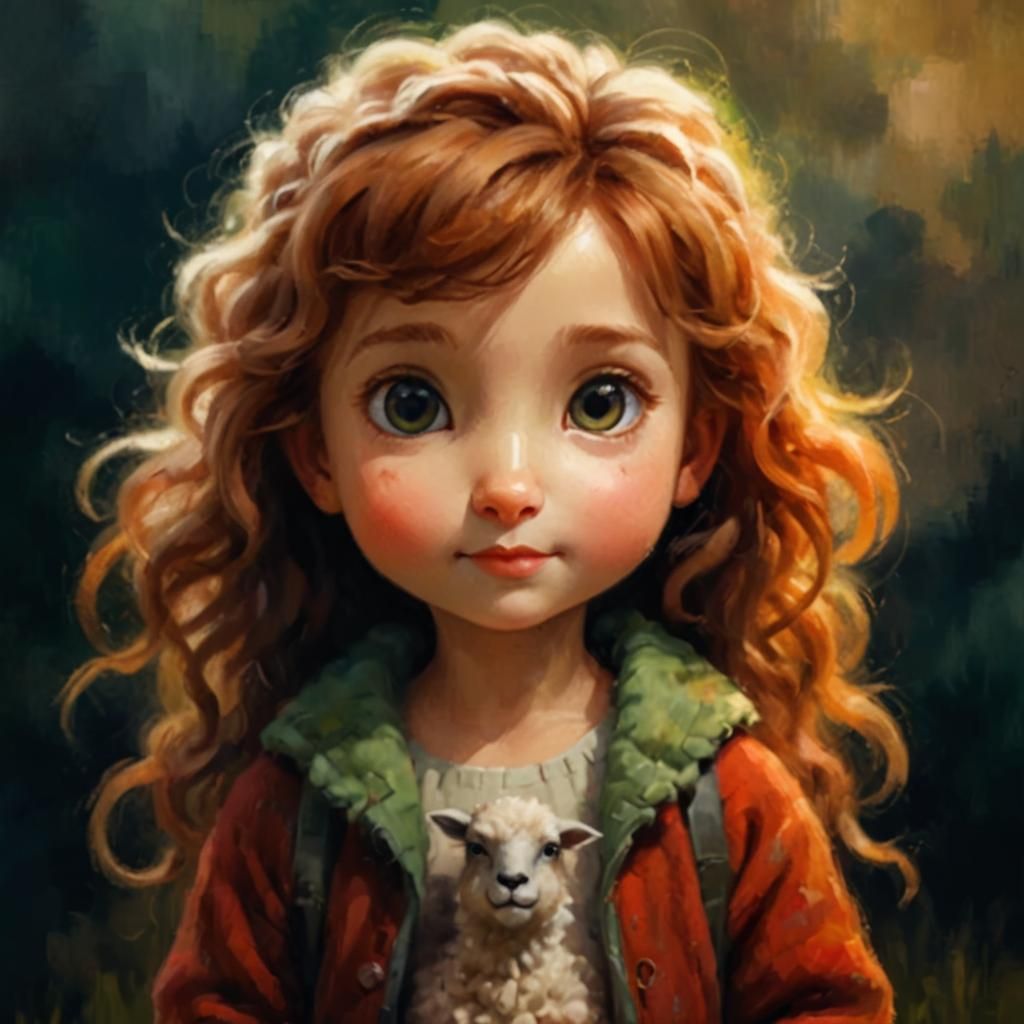 Impressionist Sheep in Meadow, Monet Style