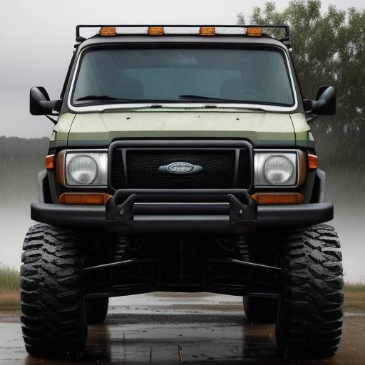 Old 4x4 van truck off road huge tires prerunner front bumper...