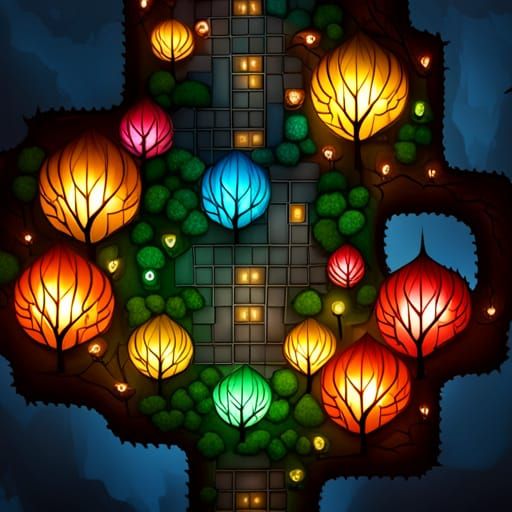 Overhead Enchanted Forest Battlemap.