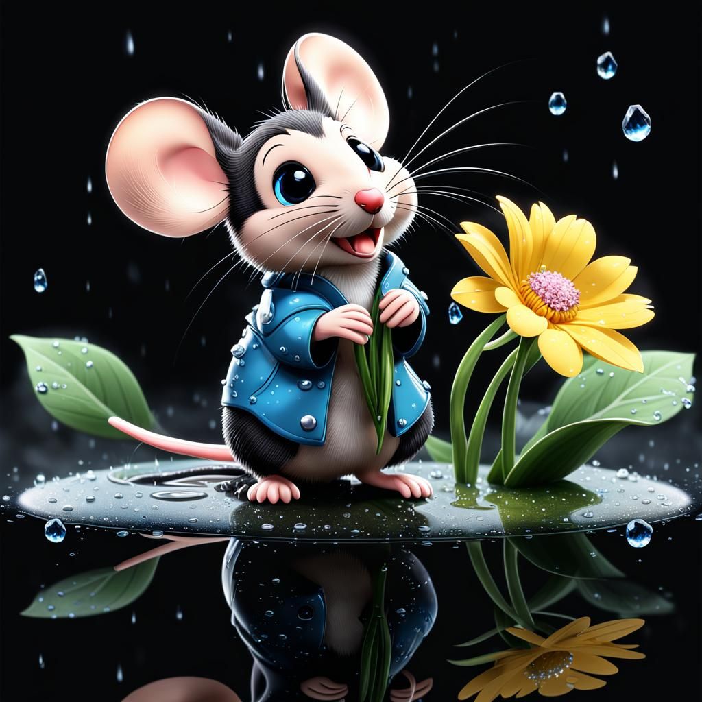 a high definition image of raining scenery where a cute ador...