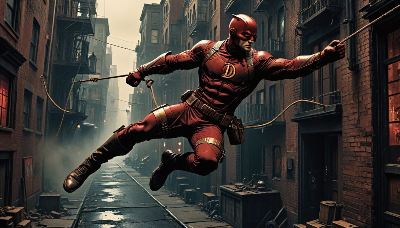 Steampunk Daredevil doesn't need any special goggles, but he prefers not to let the world know that. 