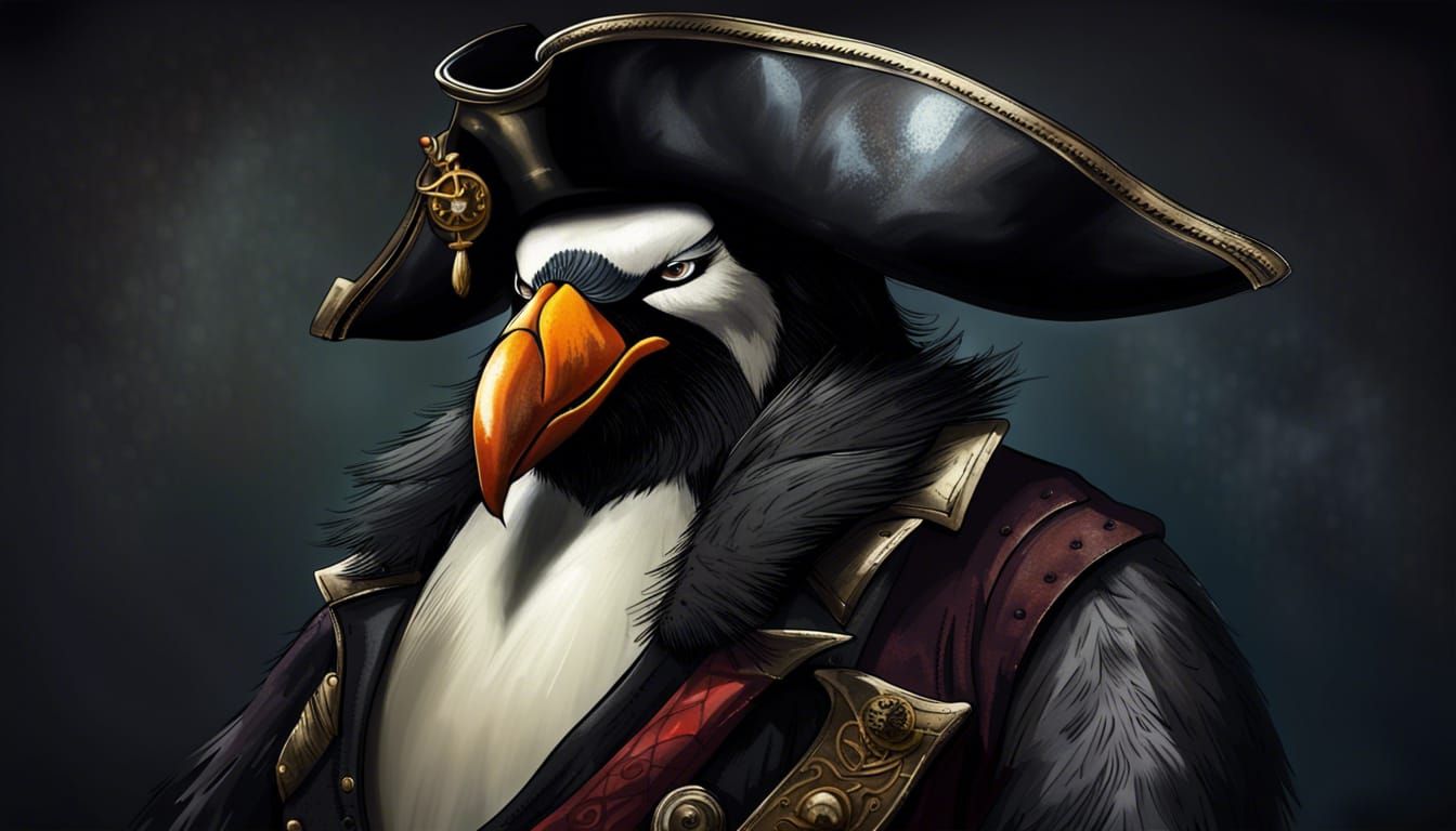 Blackbeard the Penguin  by @The Wizards Rainbow