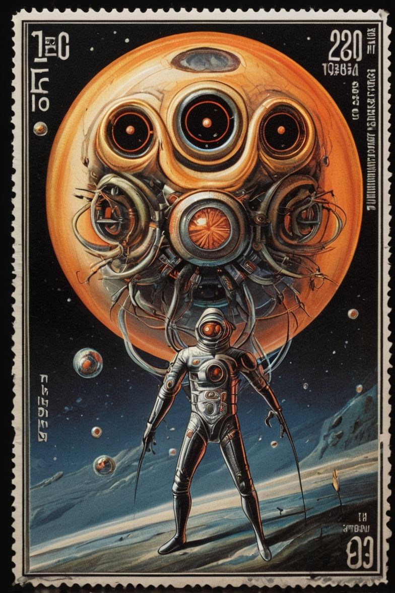 Space Retro Stamps