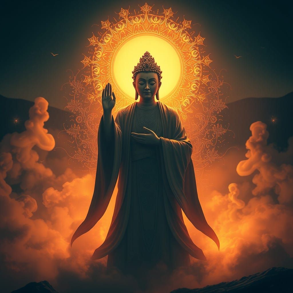 Compassionate Figure Surrounded by Aura of Kindness in Hyper...