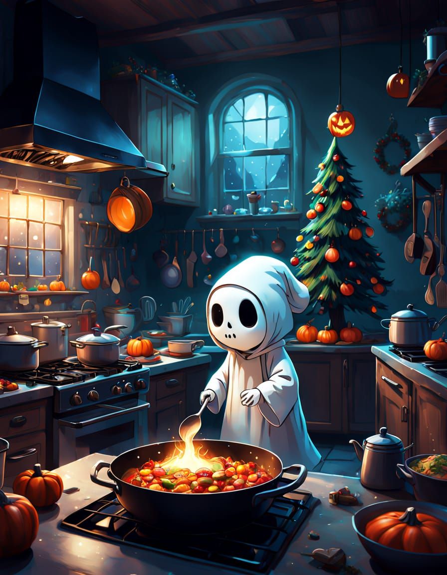 The Tiny Ghost Chef’s Christmas–Halloween Feast