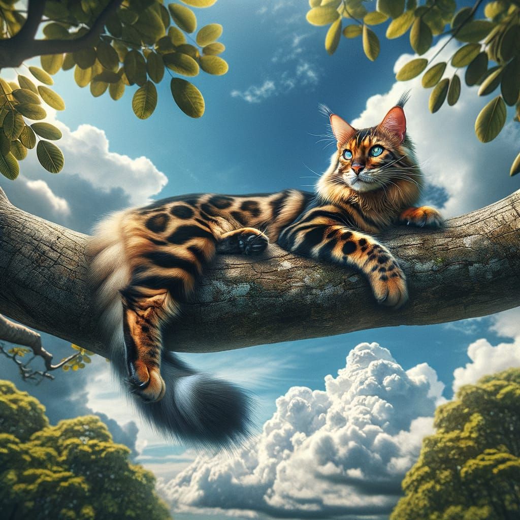 lounging on a tree branch ...