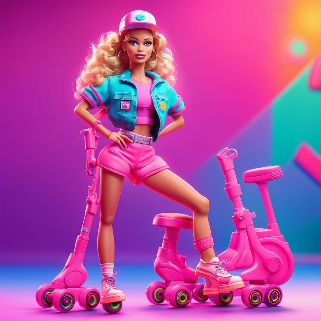 Roller skating barbie online doll 1980