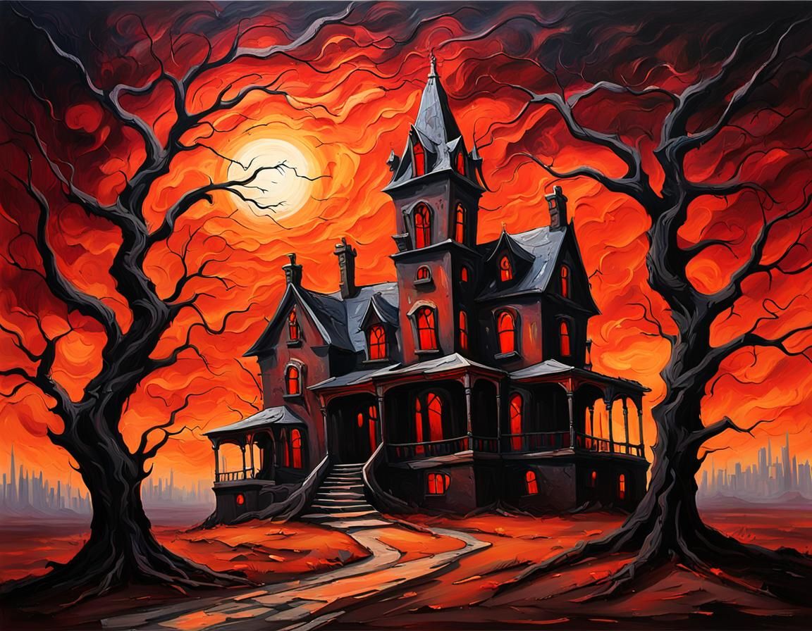 haunting, decrepit mansion   by @Exo1124