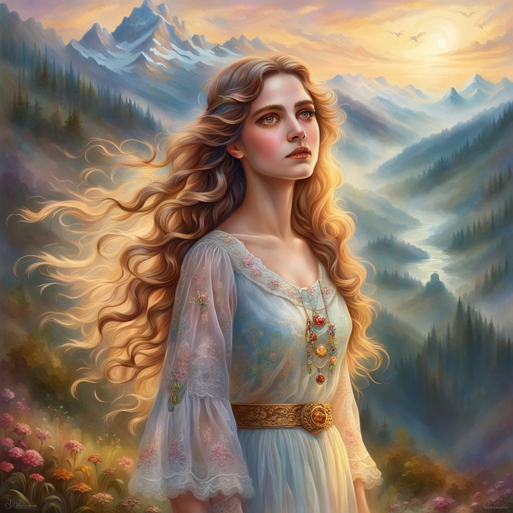 nostalgic woman