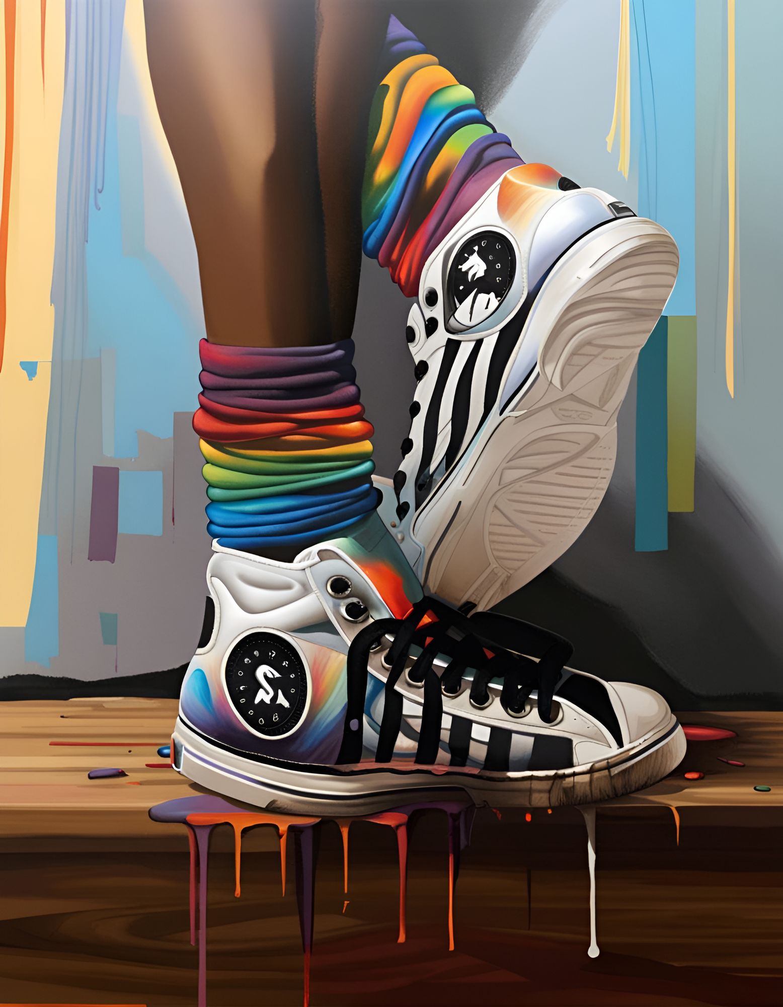 Rainbow Walk In Sneaks II - AI Generated Artwork - NightCafe Creator