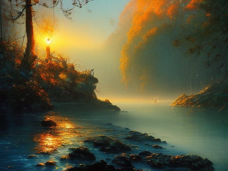 Foggy sunrise 