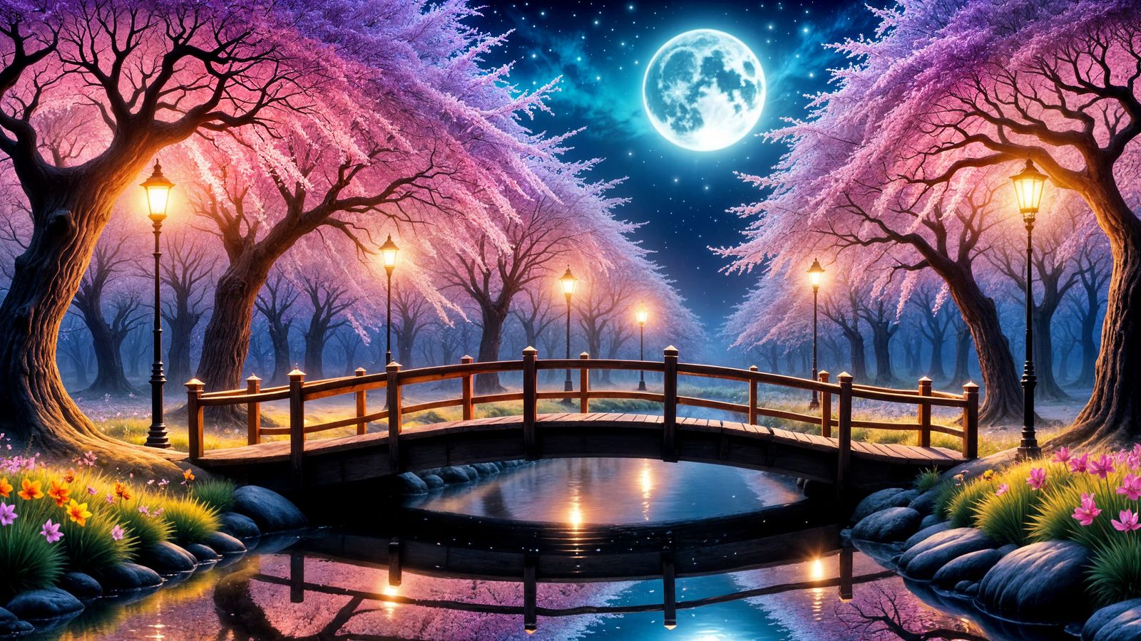 Magical wooden bridge