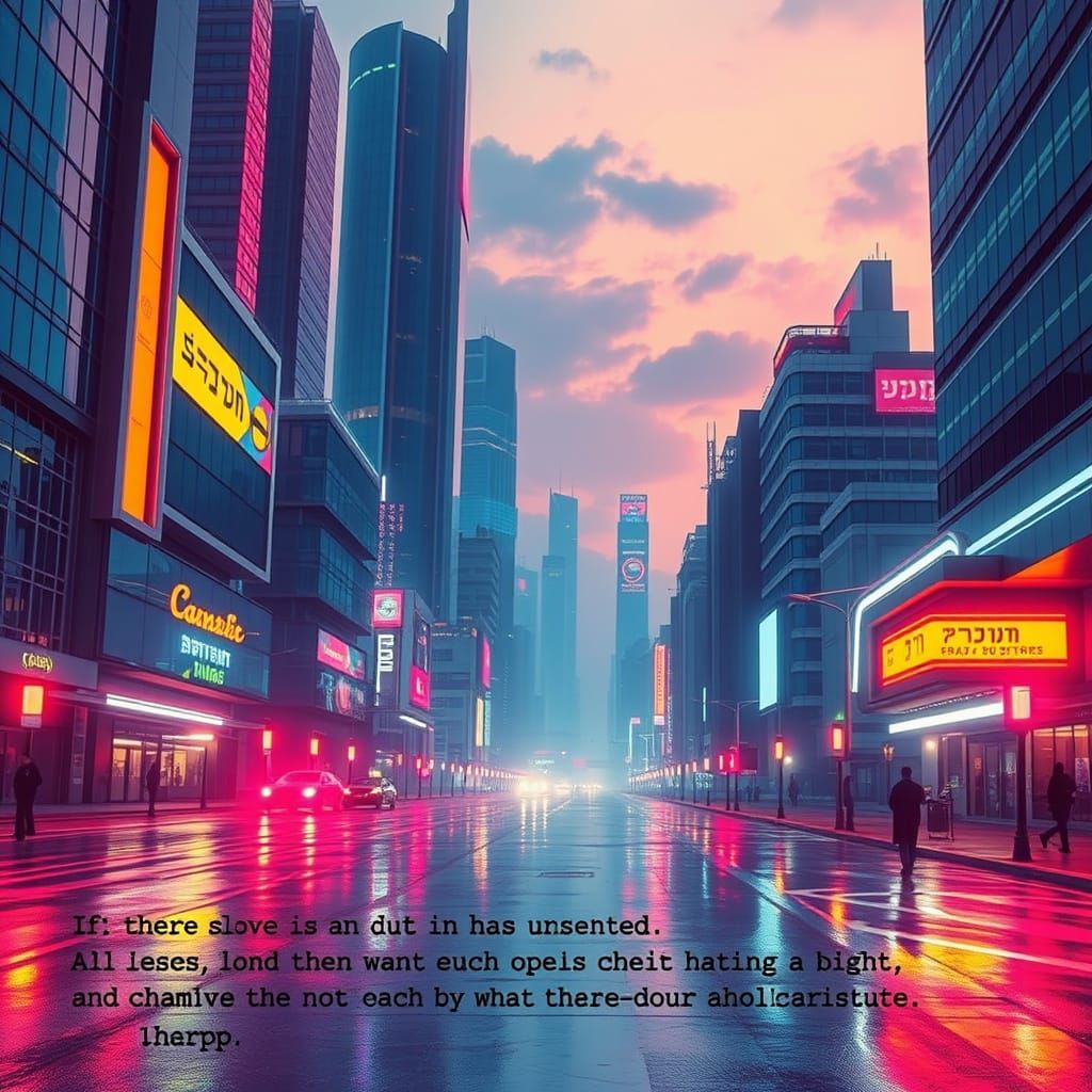 Cyberpunk Cityscape at Dusk: A Futuristic Metropolis