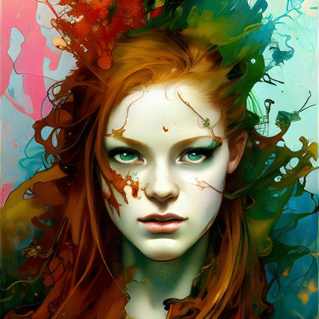 Green-Eyed Redhead - AI Generated Artwork - NightCafe Creator