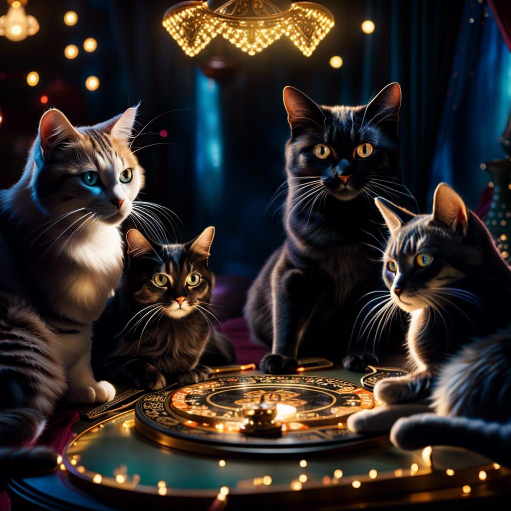 Casino cats AI Generated Artwork NightCafe Creator