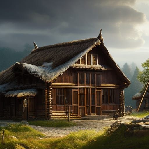 Viking Ritual Houses AI Generated Artwork NightCafe Creator