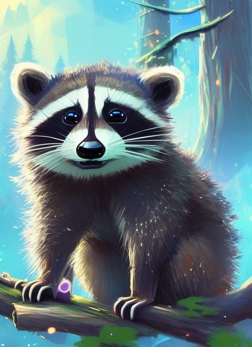 Fluffy raccoon - AI Generated Artwork - NightCafe Creator