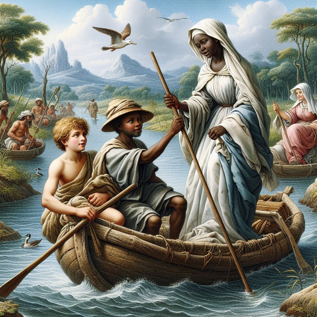 hermits crossing river