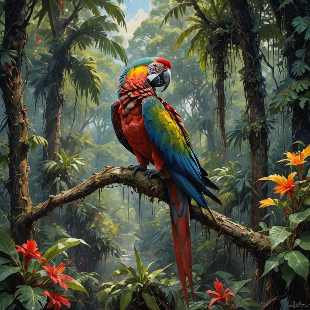 macaw  by @Taurus and Dragon