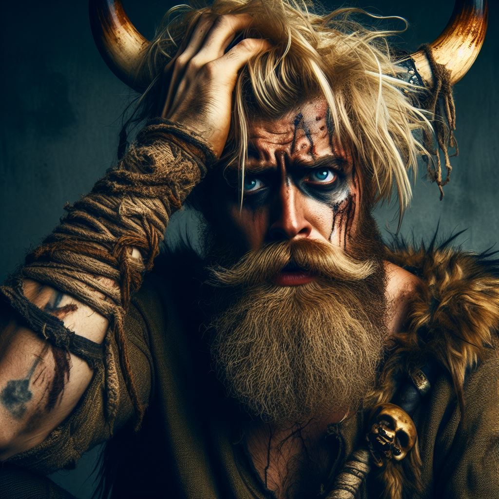 Desperate Viking man