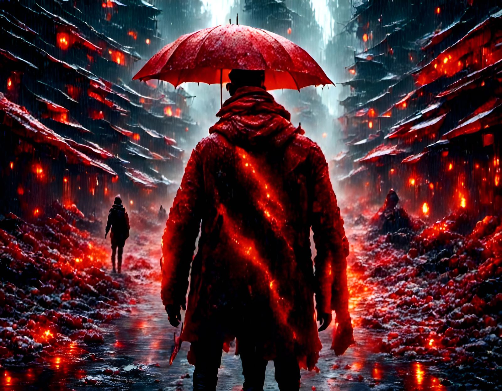 Fantastical Worlds: Through The Valley-Town Dressed In Ember...