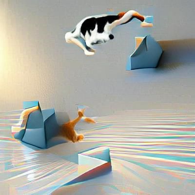 A Cat falling 3D