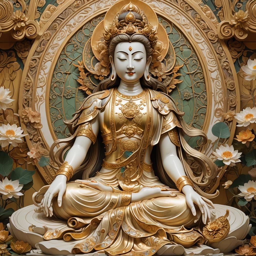 Bodhisattva Sushu in Art Nouveau Style