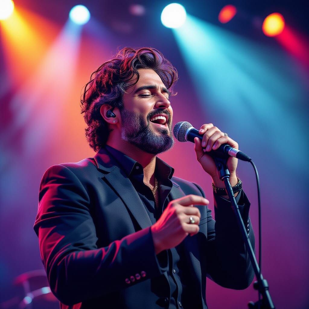 Itay Levi Sings Passionately Under Stage Lights