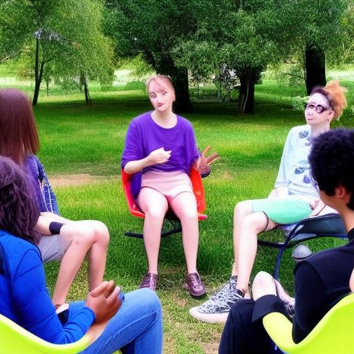 A group of aliens discussing their pronouns in a park - AI Generated
