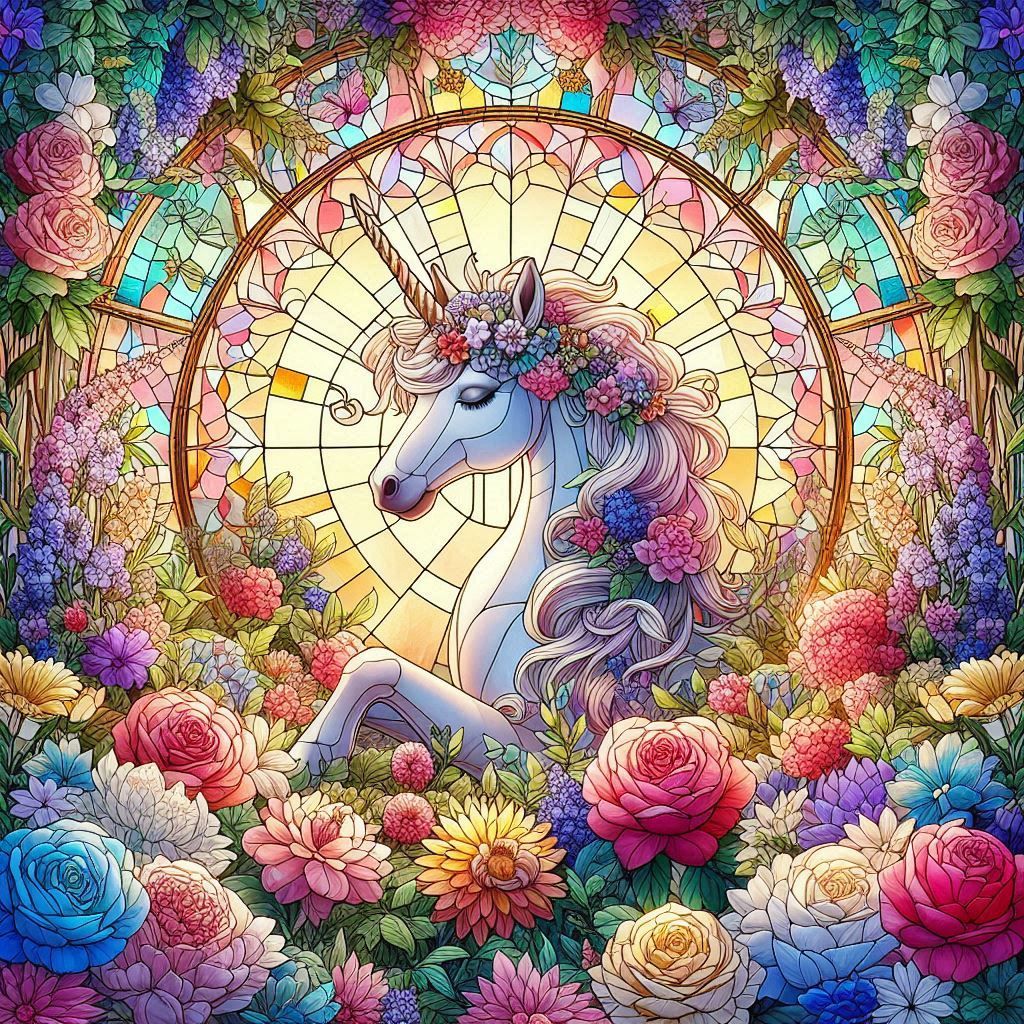 Stained Glass Unicorn
