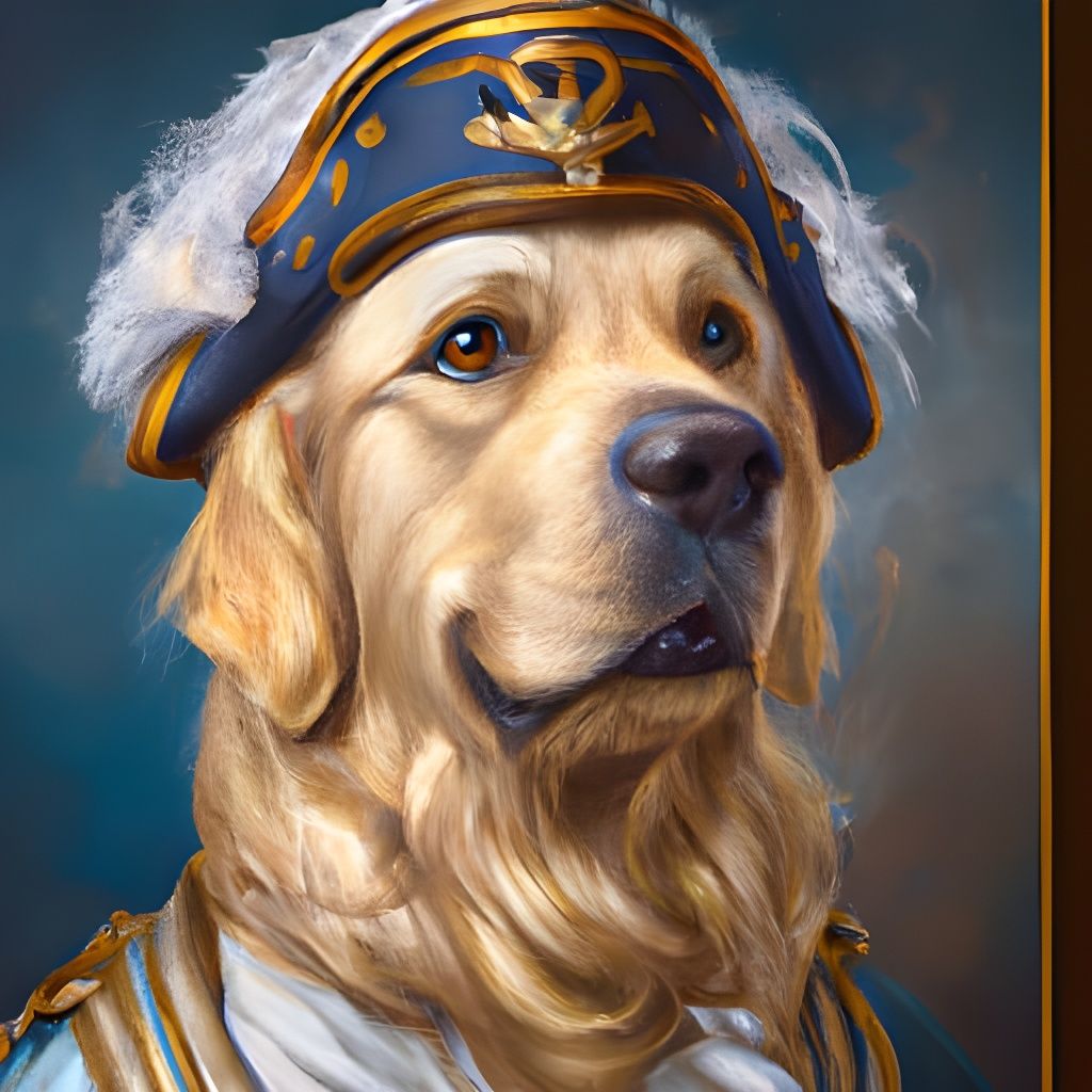 A painting from when my golden retriever, Sir Barksalot, ran away and joined the Brittish Navy in April of 1872  by @Alux