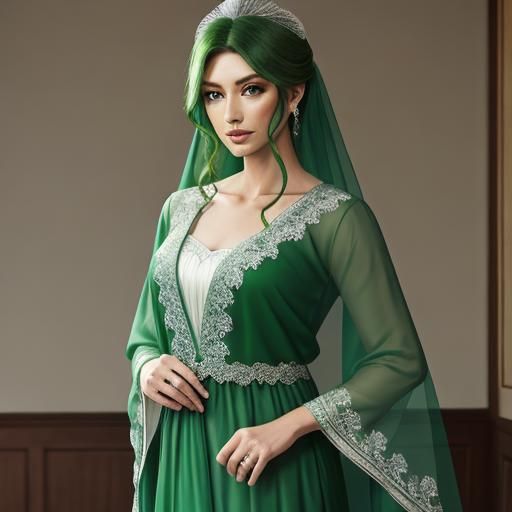 Emerald Green Chiffon Bridal Robe