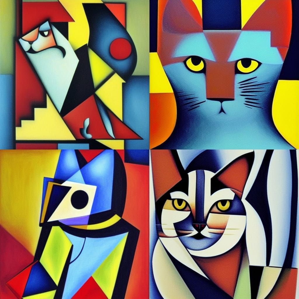 cubist cat - AI Generated Artwork - NightCafe Creator