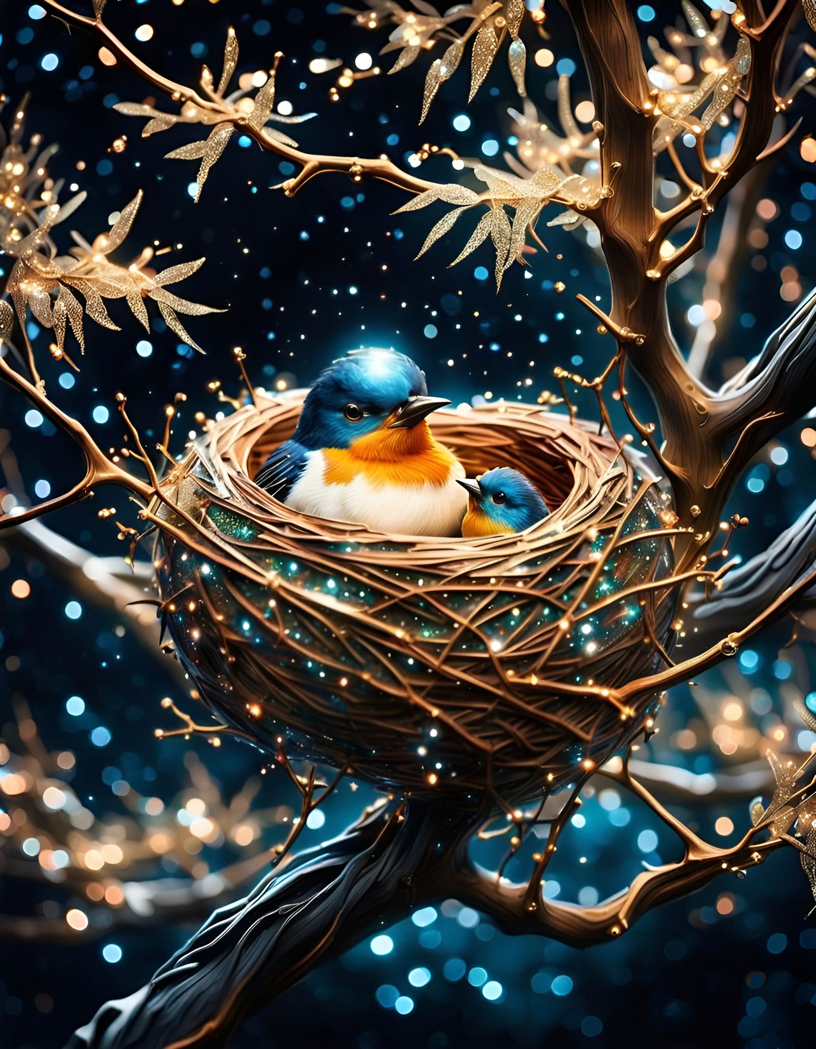 Cosy and warm in their magical nest  by @Mel