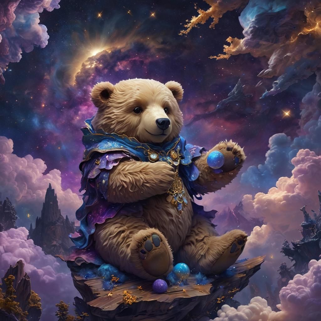 Baroque Science Fantasy: Celestial Gods Hug Galactic Bear