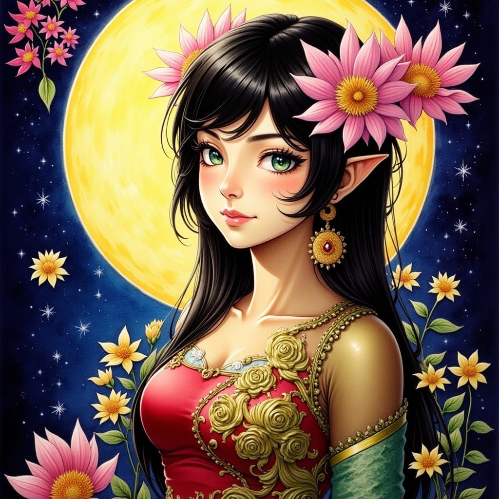 Beautiful Moon Goddess (Goblin Fantasy Flux)