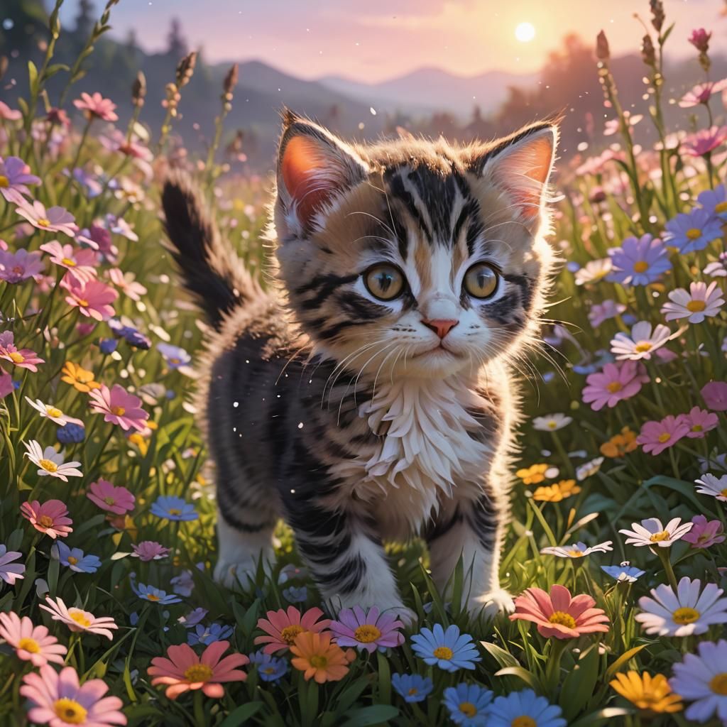 Meadow (Random Kittens) - AI Generated Artwork - NightCafe Creator