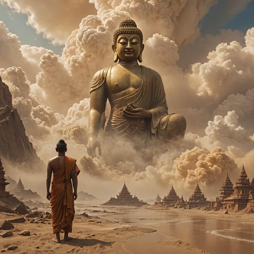 Buddha and Subhuti in Swirling Sands