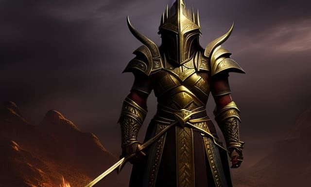 female, helmet, Knight, fantasy armor, detailed matte painti...