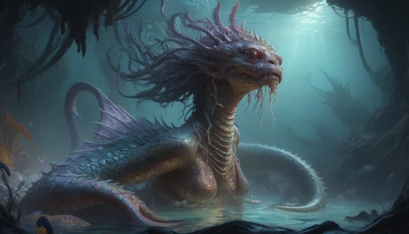 CRYPTID MONSTER MERMAID-DRAGON  CREATURE
