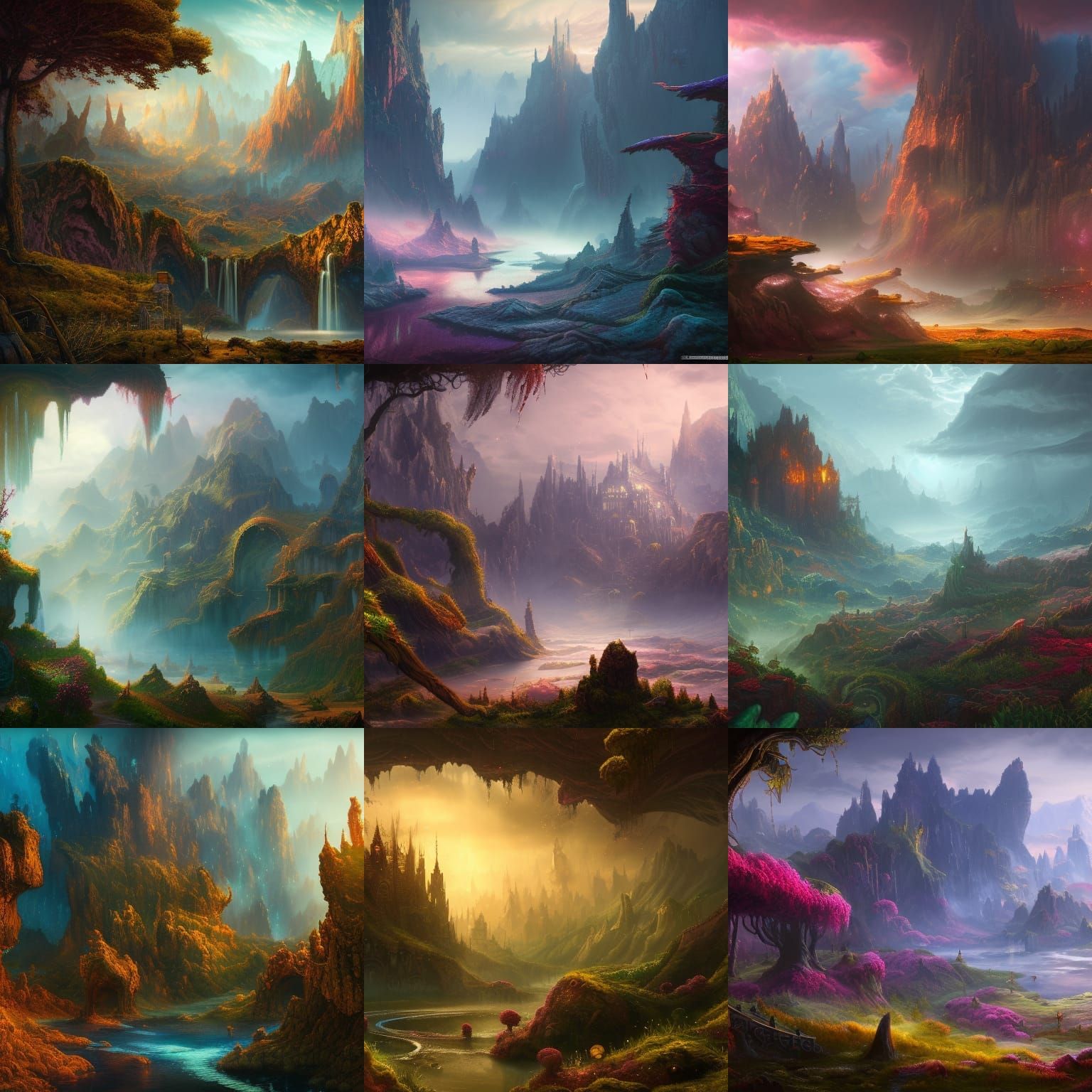 Magical landscape detailed matte painting, deep color, fanta...