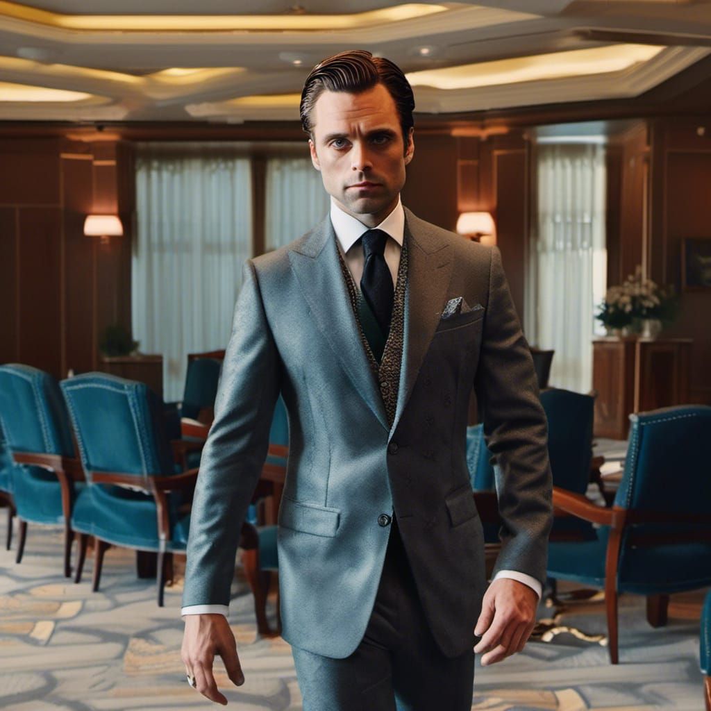 A beautiful highly detailed actor Sebastian Stan in a badass...