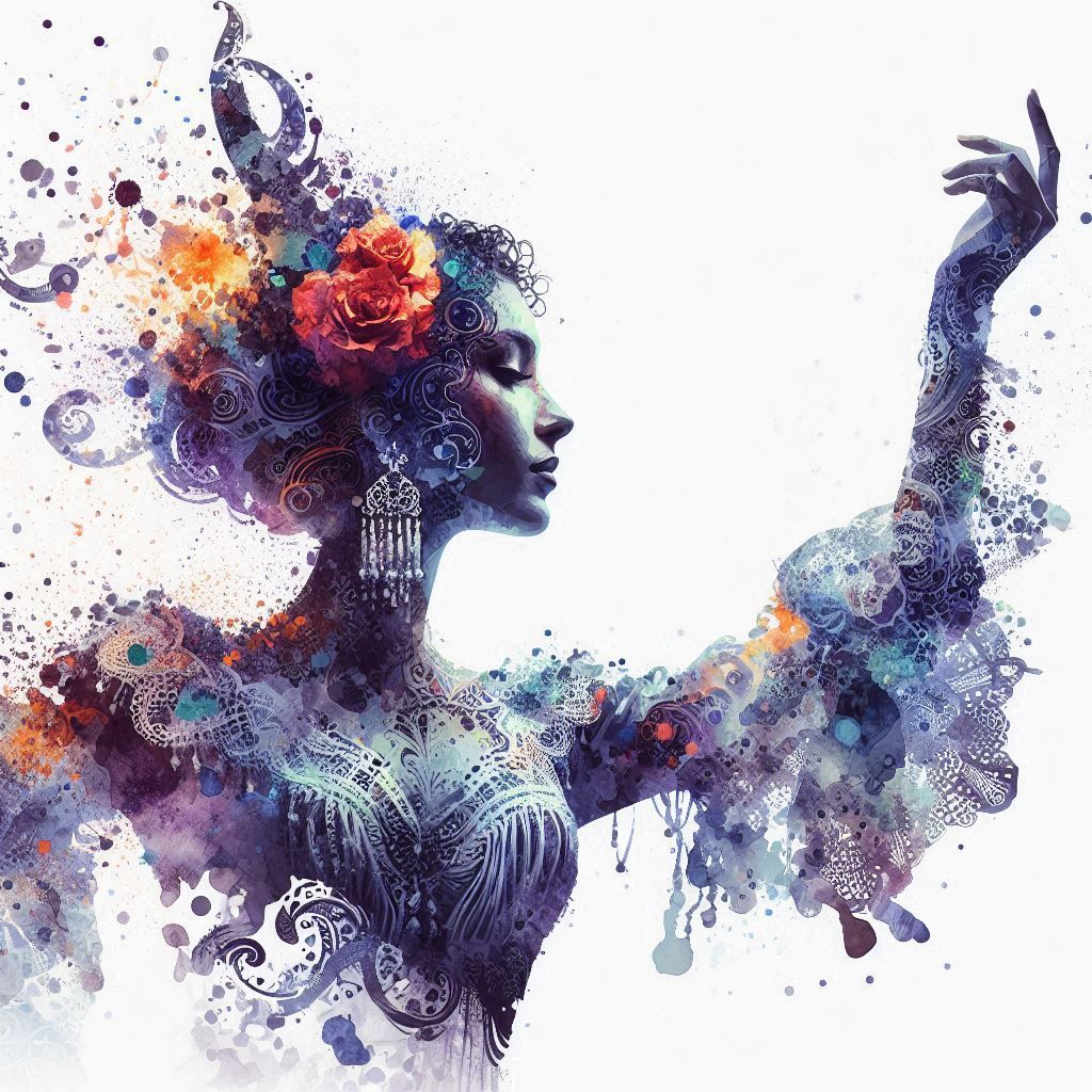 double exposure beautiful fantasy DALL-E 3 portrait landscape..